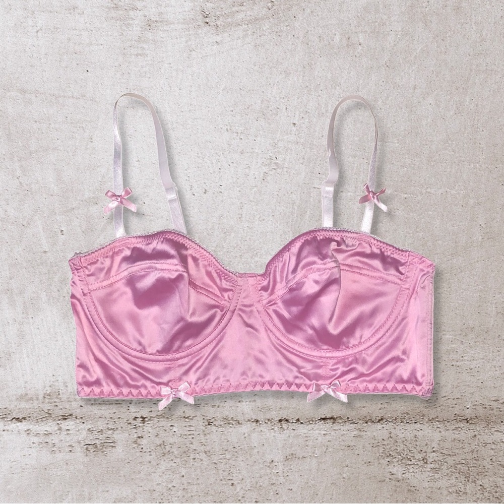 Shein satin bow bra